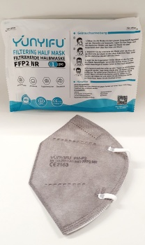 FFP2 Atemschutzmaske "YUNYIFU" einzeln verpackt -grau-