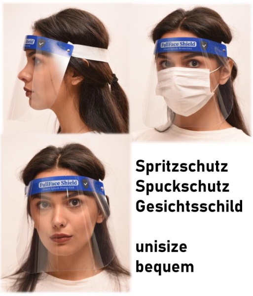 Spritzschutzmaske FullFace Shield  ultraleicht - unisize - wiederverwendbar